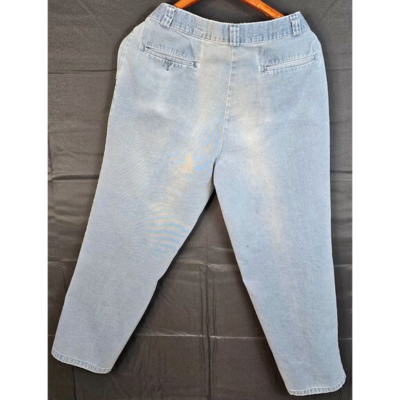 NOS Vintage 90s Streetwear Mens 34x30 Pleated Acid Wash Tapered Leg Denim Jeans - Picture 7 of 12